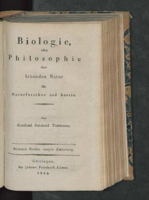 Geschichte des Lebens. Zehntes Buch. Die äusseren Sinne.