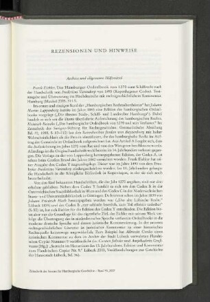 Rezensionen und Hinweise: Archive und allgemeine Hilfsmittel