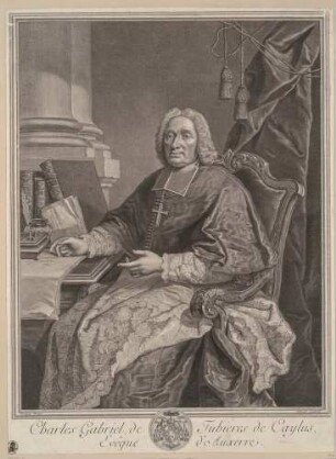 Bildnis Caylus, Charles Gabriel Daniel de Pestel de Levis de Tubières, Graf, Bischof von Auxerre (1669-1754)