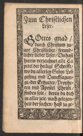 Zum Christlichen Leser.