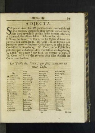 Adjecta. Supra ad Articulum IV. pacificationis mentio facta est ...