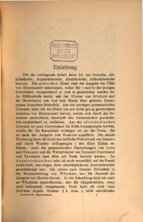 Synkretismus : ein Beitrag zur germanischen Kasuslehre