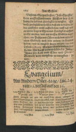 Evangelium/ Am Andern Oster-tage