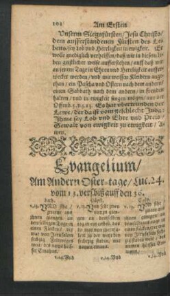 Evangelium/ Am Andern Oster-tage