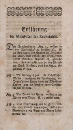 Erklärung der Sinnbilder der Kupfertafeln