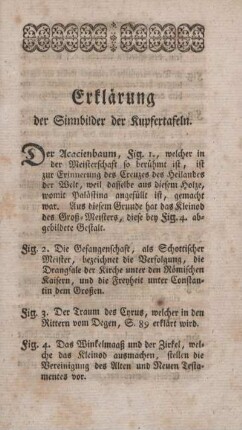 Erklärung der Sinnbilder der Kupfertafeln