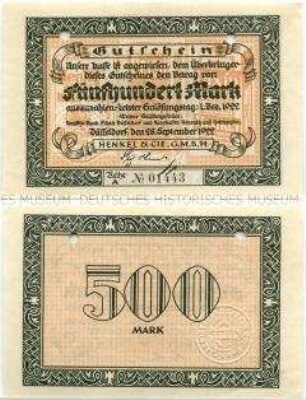 Düsseldorf, Henkelwerke, 500 Mark