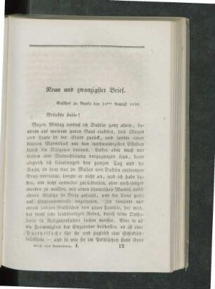 Neun und zwanzigster Brief.