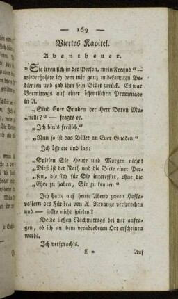 Viertes Kapitel. Abentheuer.