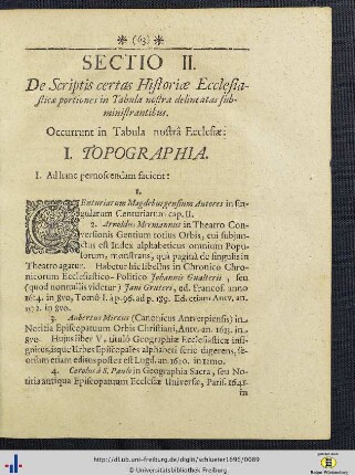 I. Topographia.