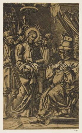 Christus vor Kaiphas, Blatt 3 der Folge "Passion Christi"