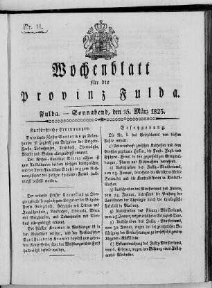 Nr. 11, Ausgabe vom 15. März 1823