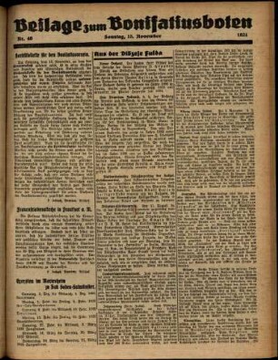 Zweite Ausgabe vom Sonntag, den 15. November 1931.