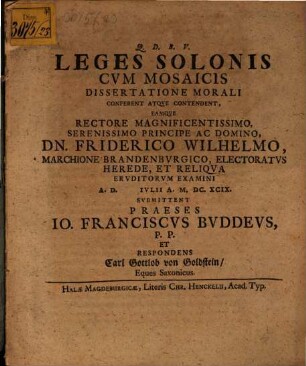Leges Solonis cum Mosaicis