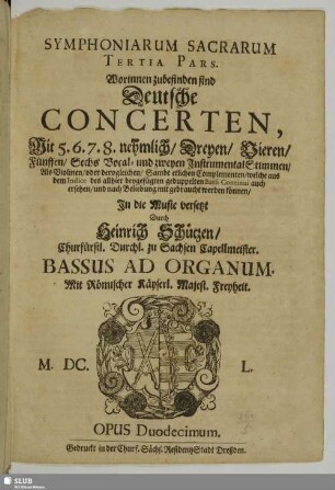 Bassus ad organum.