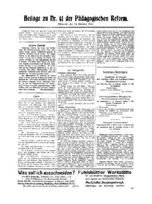 Zur Kriegshilfe : Beilage zu Nr. 41 der Pädagogischen Reform