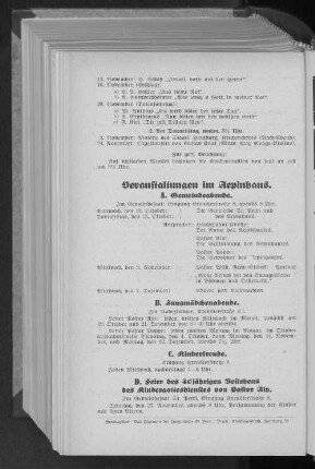 D. Feier des 40jährigen Bestehens des Kindergottesdienstes von Pastor Aly.