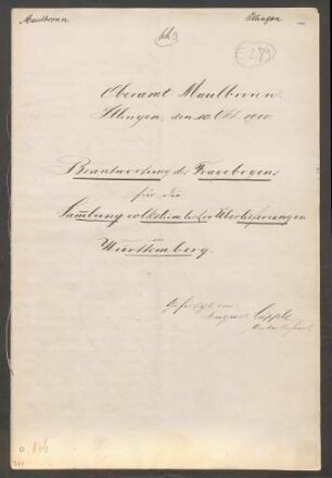 Konferenzaufsatz Illingen (Enzkreis) OA Maulbronn