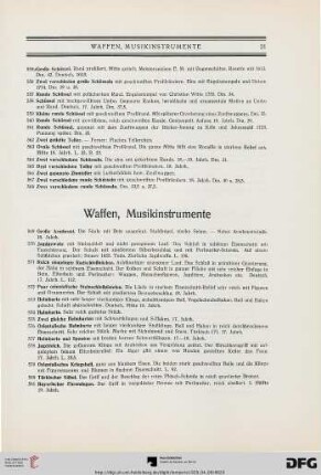 Waffen, Musikinstrumente (Nr. 569-593)