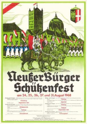 Festplakat Schützenfest Neuss 1968 (Sponsoren)