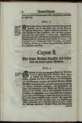 Caput II. Von denen Wechsel-Brieffen, und besonders von denen eigenen Wechseln.