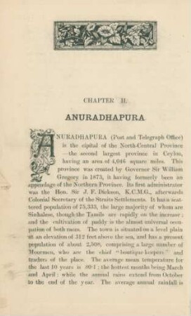 Chapter II. Anuradhapura