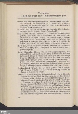 Vertoner, soweit sie nicht selbst Mundartdichter sind