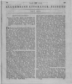 Choulant, L.: Tafeln zur Geschichte der Medicin nach Ordnung ihrer Doctrinen. Leipzig: Voss 1822