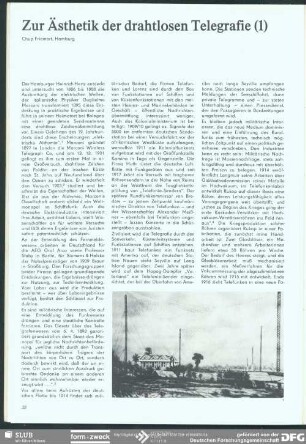 Zur Ästhetik der drahtlosen Telegrafie (1) : Sprache der Dinge