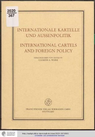 Internationale Kartelle und Aussenpolitik : Beiträge zur Zwischenkriegszeit