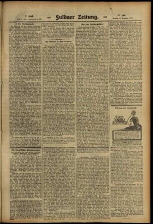 Siebte Ausgabe vom Dienstag, den 19. November 1912.