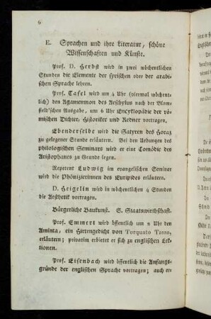 6-7, E. Sprachen und ihre Literatur, schöne Wissenschaften und Künste