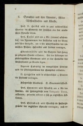 6-7, E. Sprachen und ihre Literatur, schöne Wissenschaften und Künste