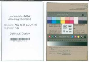 Entnazifizierung Gustav Dahlhaus , geb. 12.03.1889 (Lagerverwalter)