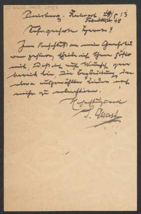 Brief an B. Schott's Söhne : 24.05.1913