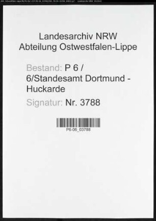 Namensverzeichnis Dortmund - Huckarde, Todesfälle
