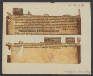 Ablassbrief zum besten des Kampfes gegen die Türken. 1488