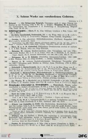 X. Seltene Werke aus verschiedenen Gebieten (Nr. 579-685)