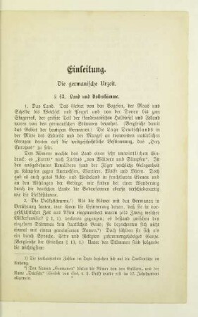 Einleitung. Die germanische Urzeit