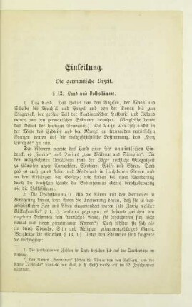 Einleitung. Die germanische Urzeit