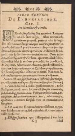 Cap. I. De Nomine Et Verbo.