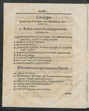 Catalogus Scriptorum Coniugium hoc Spadonicum concernentium
