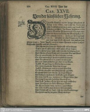 Cap. XXVII. Von der häußlichen Nahrung