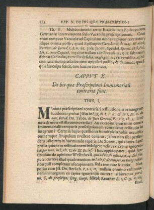 Caput X. De bis quae Praescriptioni Immemoriali contraria sunt