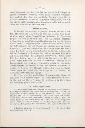 Kurzer Bericht.
