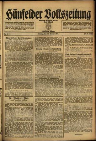 Ausgabe vom Freitag, den 14. Januar 1921.