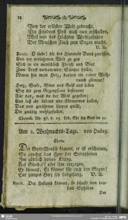 Am 2. Weihnachts-Tage