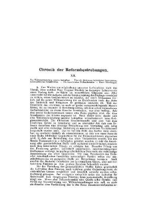 Chronik der Reformbestrebungen : XII.