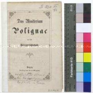 Druckschrift "Das Ministerium Polignac vor dem Pairsgerichtshofe"