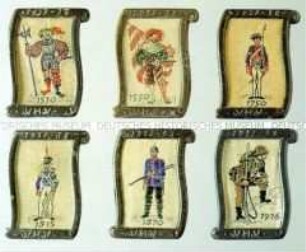 WHW-Abzeichen, Soldaten 1510-1916, 4. Reichsstraßen- sammlung Februar 1938, durchgeführt von SA, SS u.a.